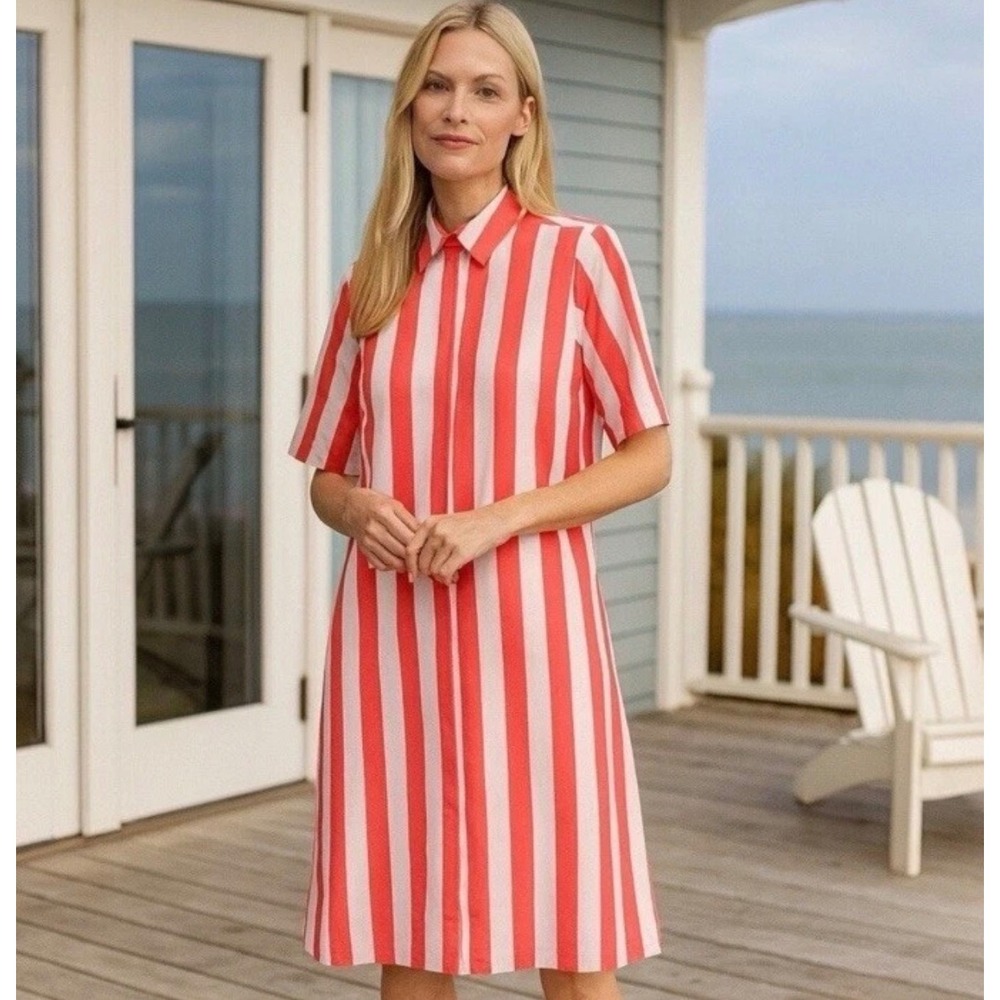 LAKE x Atlantic Pacific Marnie Caftan Womens Large Granita Stripe Coastal Summer
